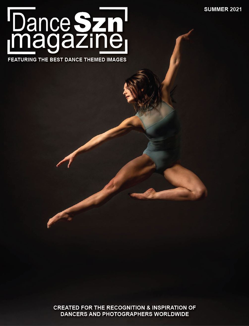 Magazine cover with girl up in the air and arms up