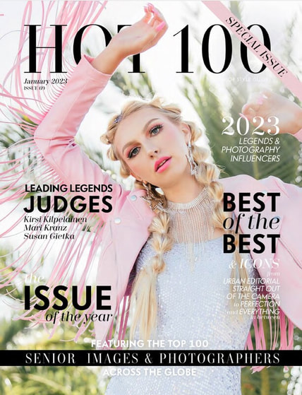 Hot 100 magazine cover with blond girl in pink jacket