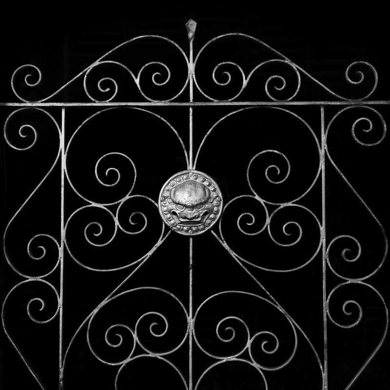 black and white decorative metal fence